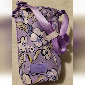 Vera Bradley Lighten Up Water Bottle Cross Body In Wild Rose Lavender NWT 💜